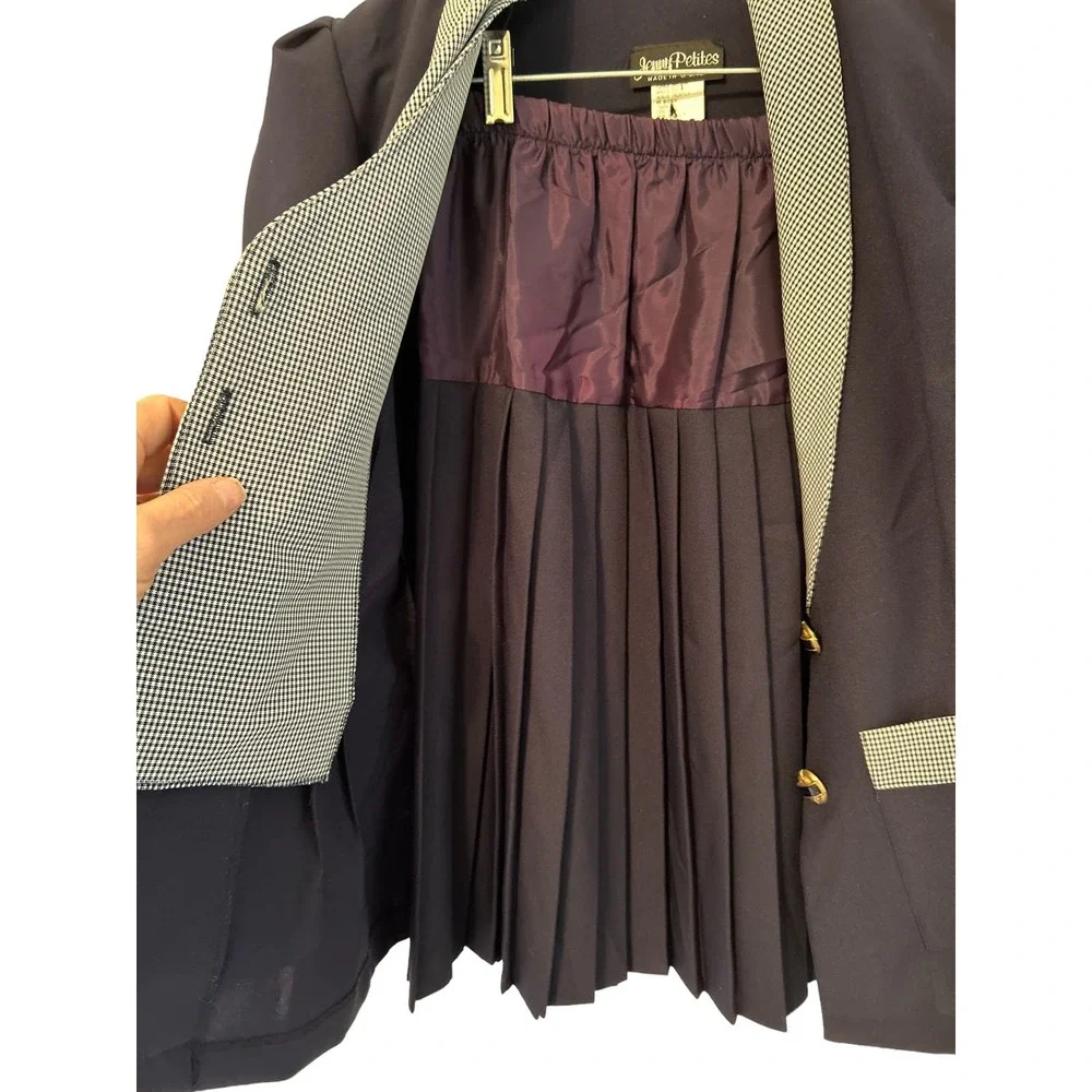Jenny Petites Vintage Blazer w/ detachable Vest and Skirt Size 12P - Picture 4 of 4